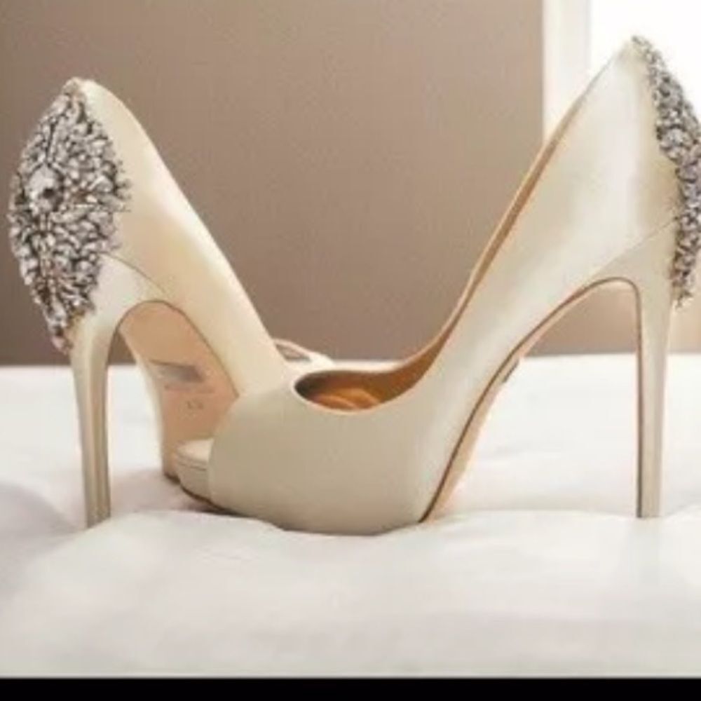 Badgley Mischka Women's Kiara Dress Pump, Ivory, 5.5 M New $285